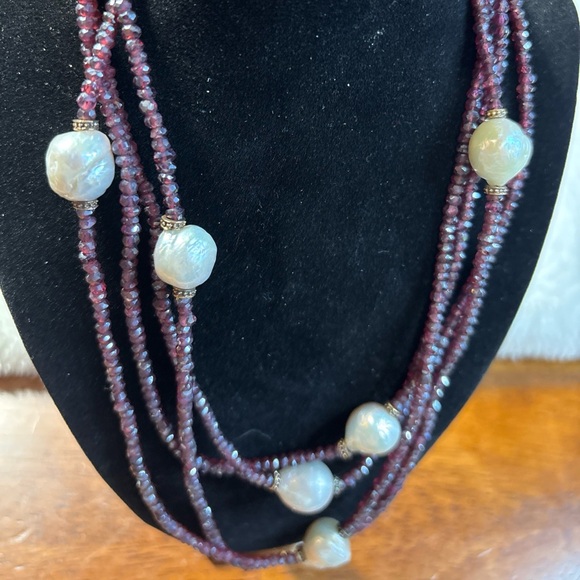 Rarities Carol Brodie Vermeil Rhodolite & Cultured Freshwater Pearl 72